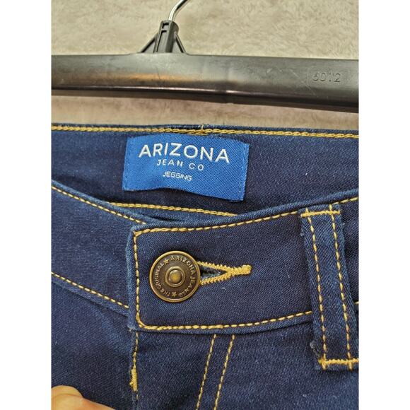 AriZona Jegging Jeans Girls Size 14 Dark‎ Blue Denim Skinny Leg Adjustable Waist - Picture 5 of 9